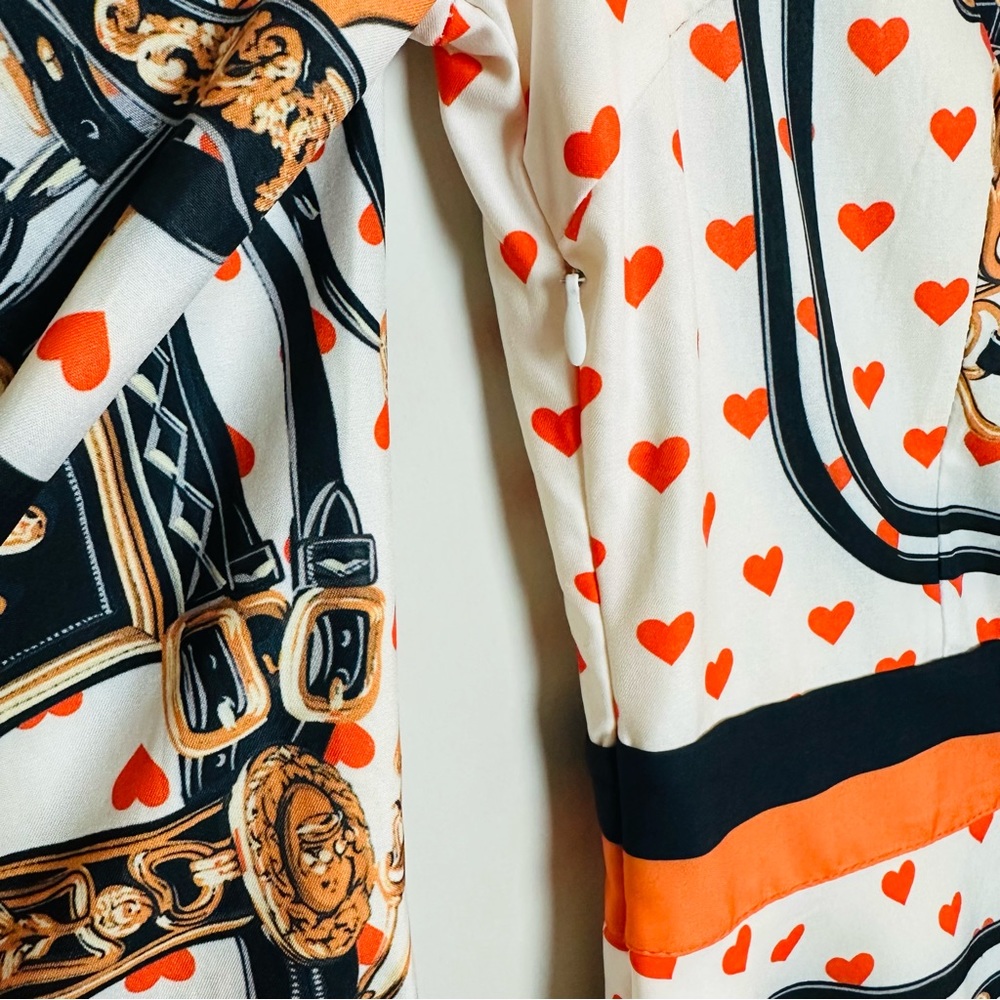 Multicolored Poker Card Long Sleeves‎ Dress Womens Size M Runs Size XS.C72 - Picture 6 of 16
